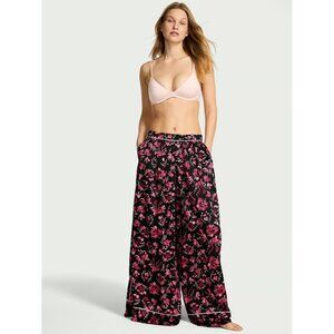 Victoria’s Secret Floral Print Wide Leg Lounge Pants M Soft Pajama Bottoms New